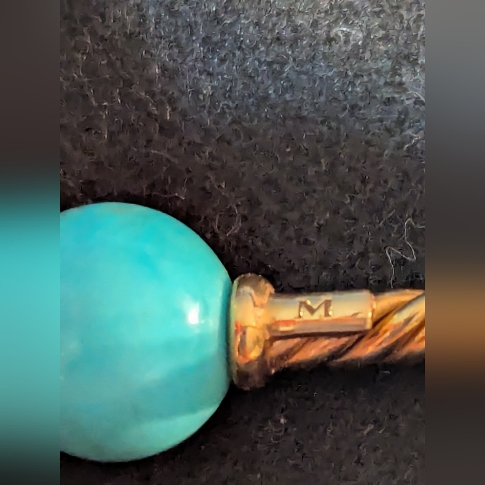 David Yurman Women's Solari Cablespira Bracelet in 18k Gold w/ Turquoise Accents - Picture 7 of 11